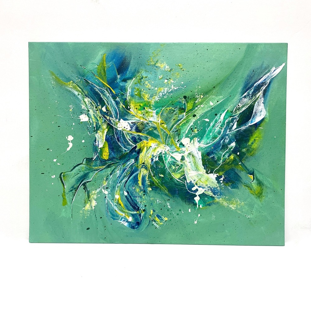 ORIGINAL Acrylic Abstract Art on 11” x 14” Canvas Panel, Modern Contemporary